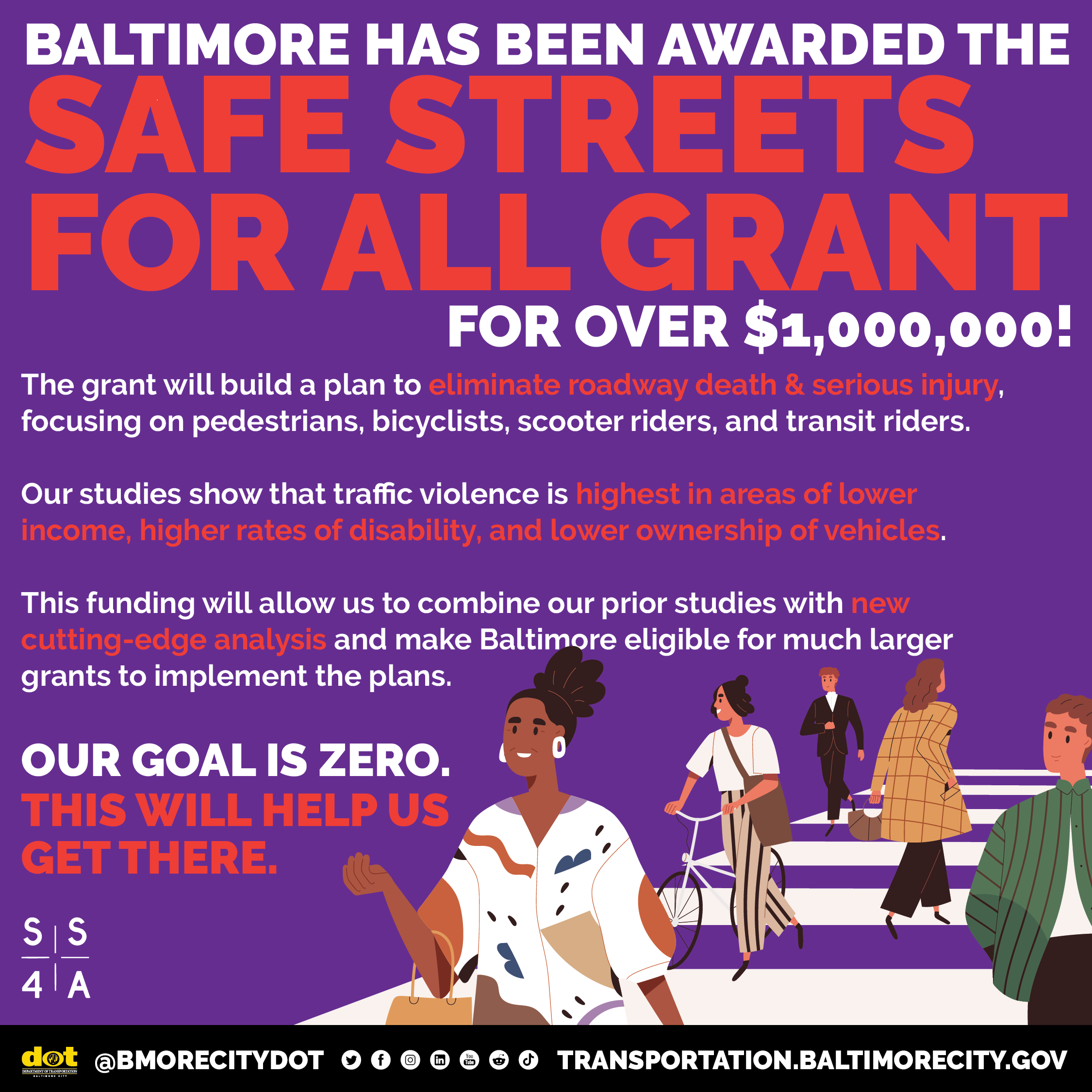 Department of Transportation Wins Federal Safe Streets and Roads for All Grant Department of Transportation Wins Federal Safe Streets and Roads for All Grant