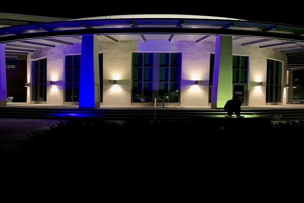 Mount Pleasant: Town Hall Shows Support for the Ukrainian People with Display of Blue, Yellow Lights