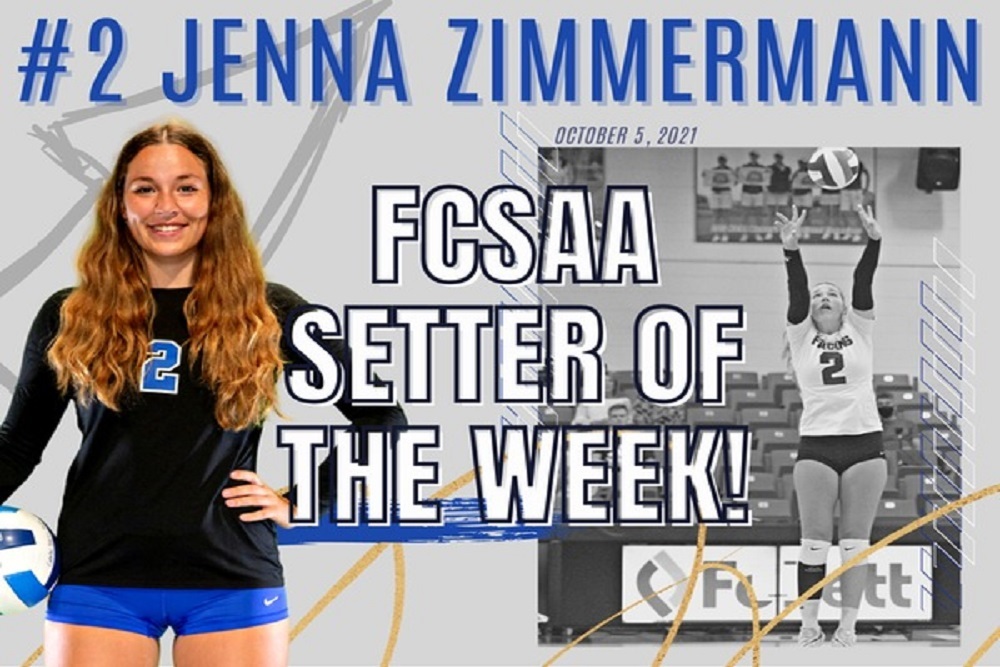 Zimmermann earns FCSAA Setter of the Week Honors for the second time