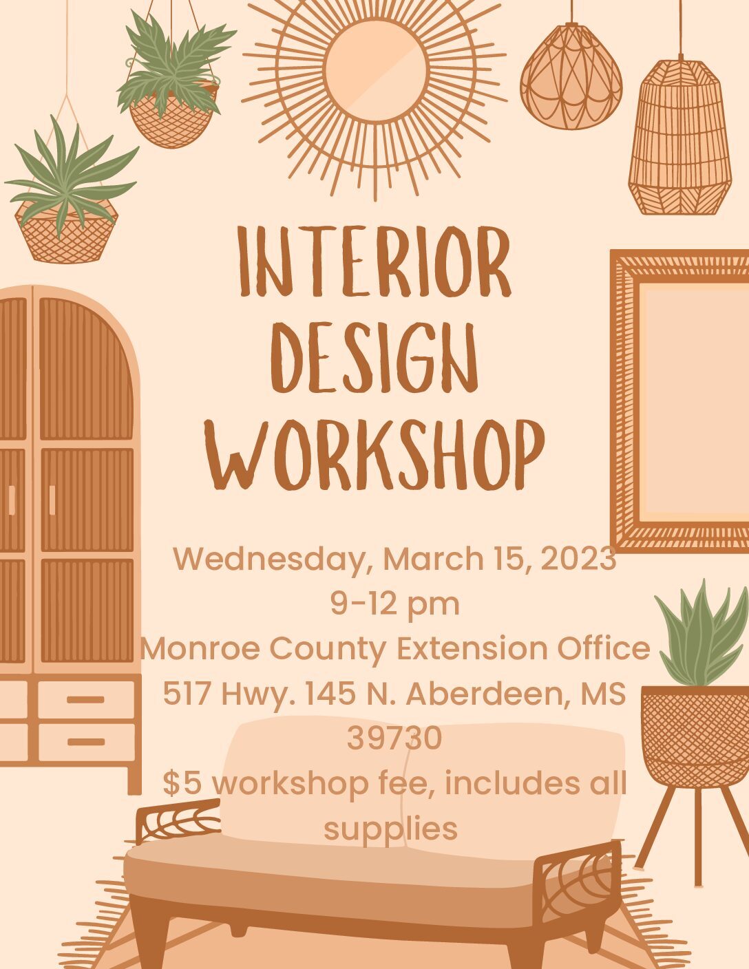 Interior Design Workshop on March 14 Interior Design Workshop on March 14