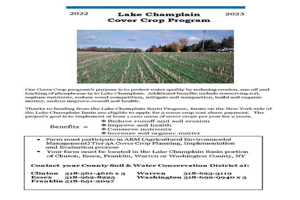 Lake Champlain’s Reimbursable Cover Crop Program
