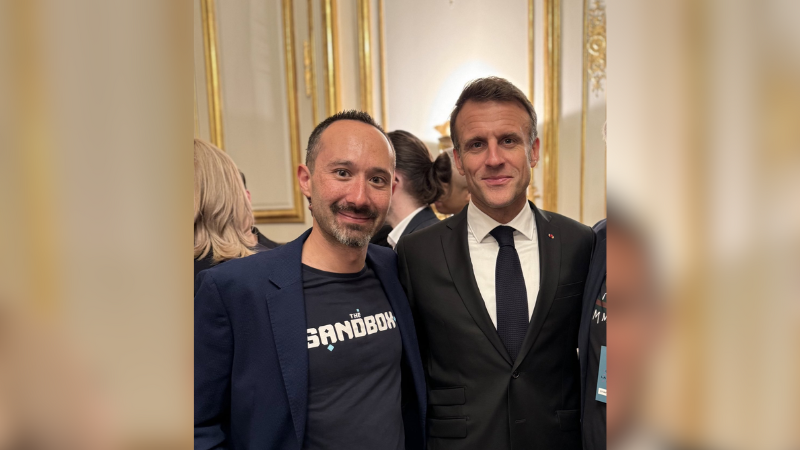 Sebastien Borget with President Emmanuel Macron