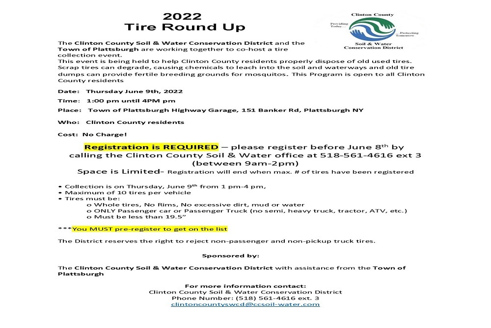 Clinton County Soil & Water Conservation District – 2022 Tire Round Up