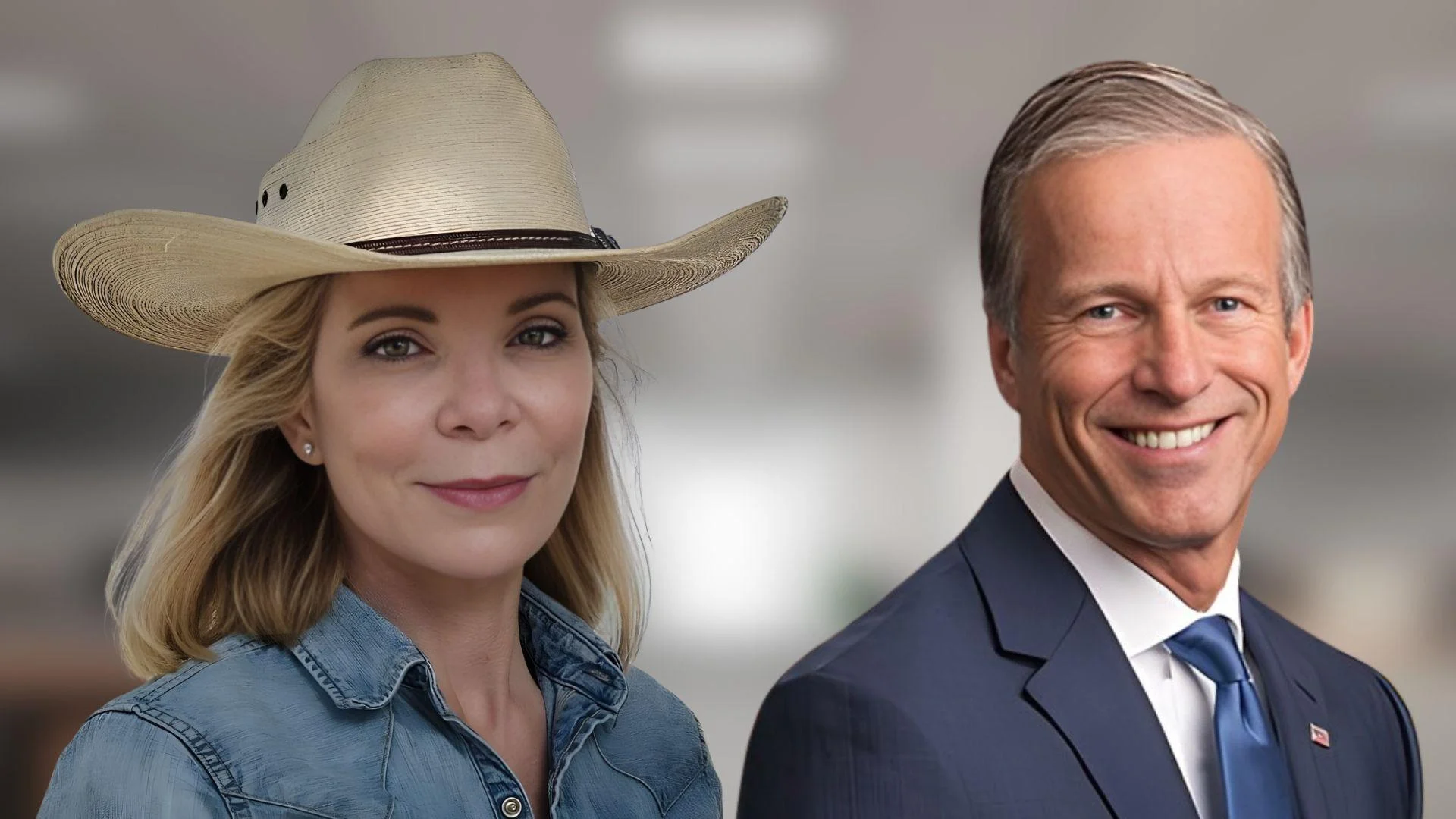 Dana Myers, Greater Texas Votes Founder Myers (left), Senate Majority Leader John Thune (right)