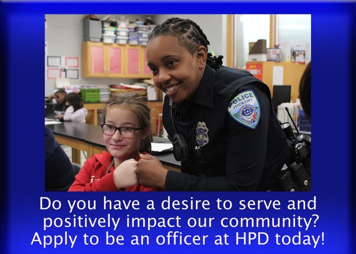CITY OF HICKORY POLICE DEPARTMENT: accepting police officer applications for an April 2023 Special Session of Basic Law Enforcement Training