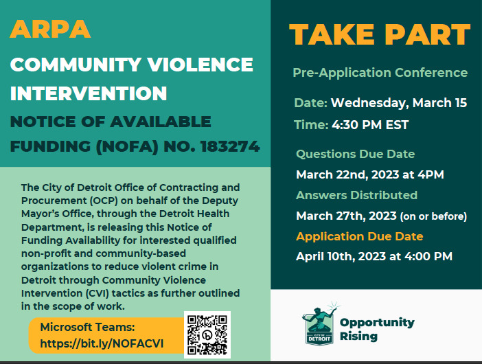 ARPA NOFA Community Violence Intervention (CVI) – ShotStoppers