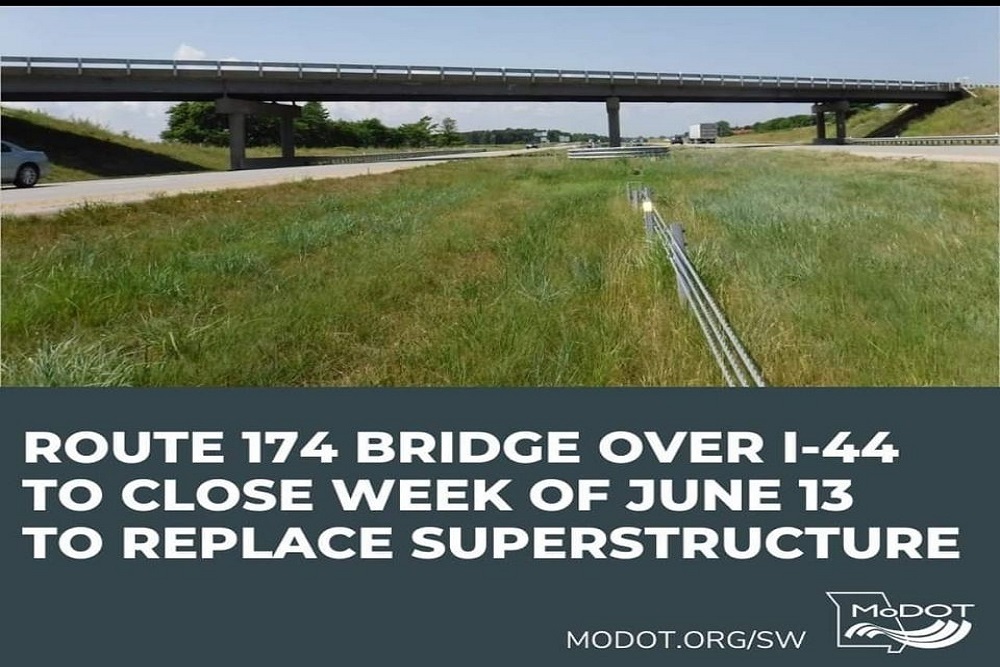 Lawrence County Emergency Management – Route 174 Bridge Over I-44 to Close Week of June 13 to Replace Superstructure Lawrence County Emergency Management – Route 174 Bridge Over I-44 to Close Week of June 13 to Replace Superstructure