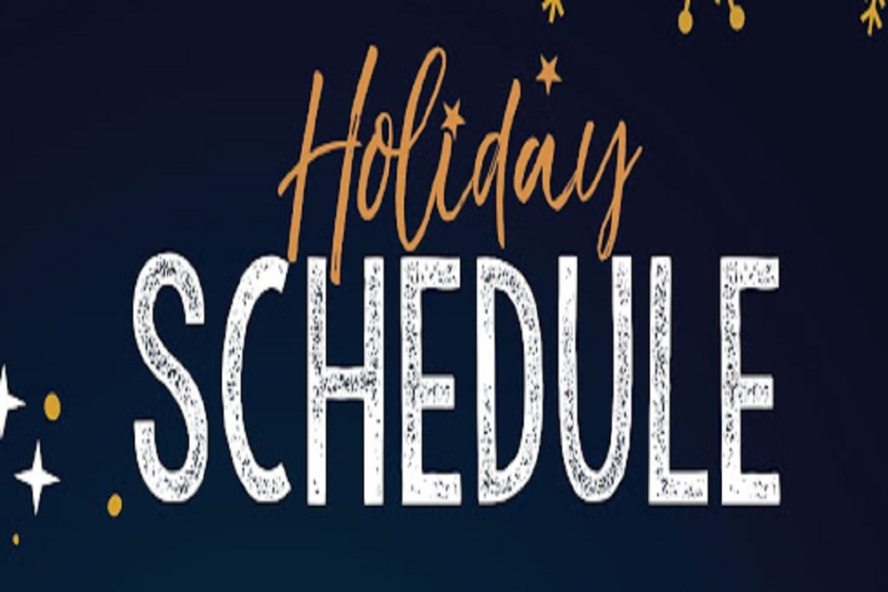 Christmas & New Year Holiday Schedule