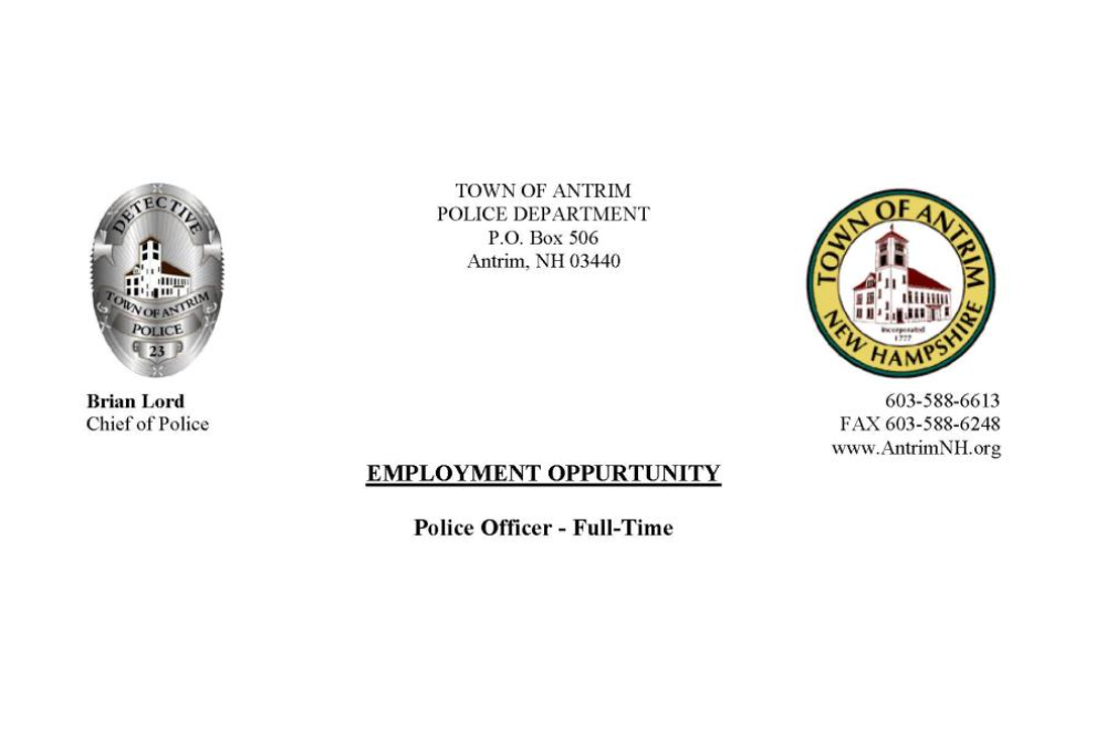 The Antrim Police Department is hiring! The Antrim Police Department is hiring!