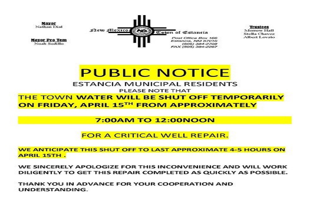 Torrance County Sheriff’s Administrative Office Was Scheduled to Be Closed Torrance County Sheriff’s Administrative Office Was Scheduled to Be Closed