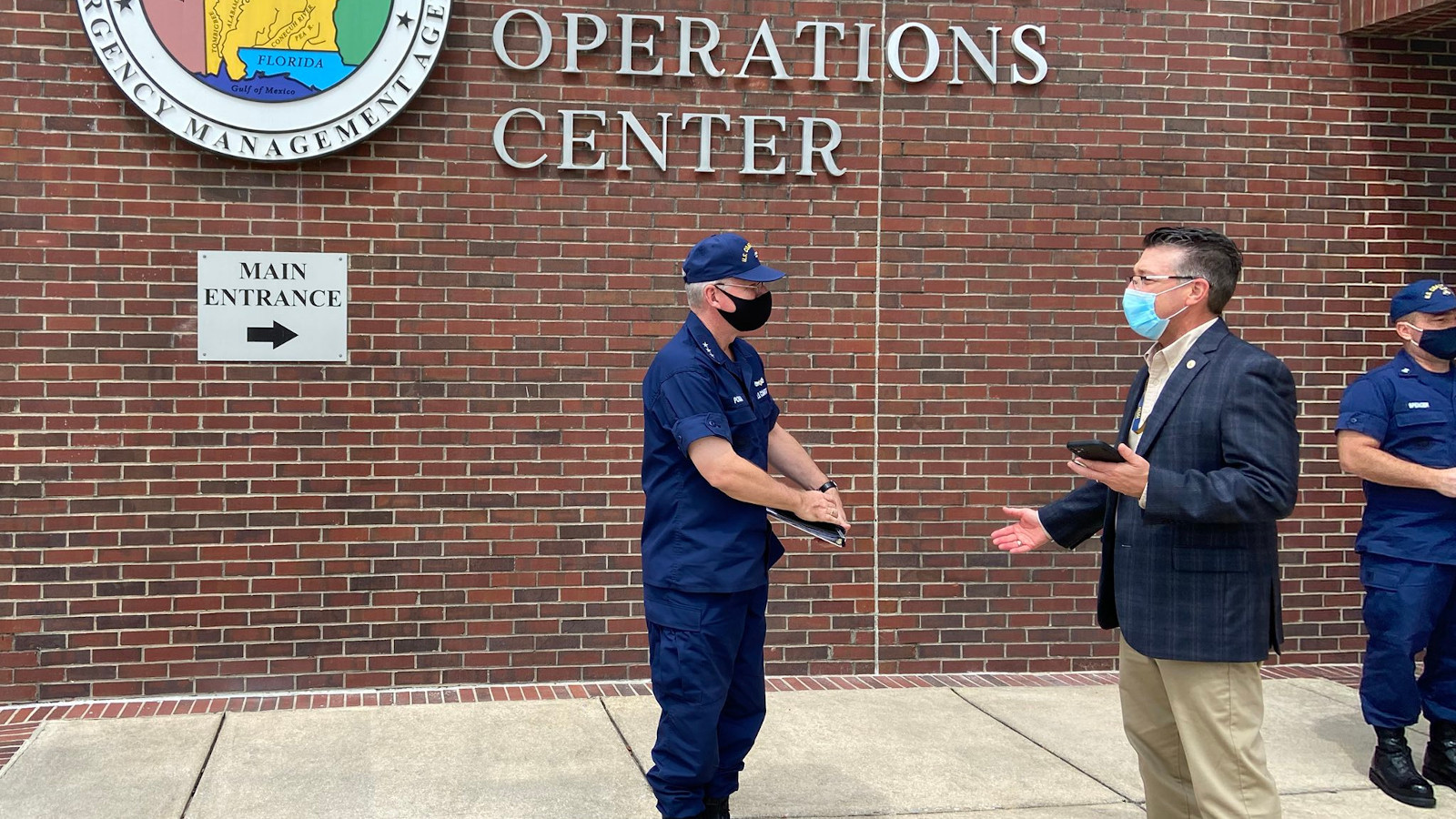 Coast Guard Vice Admiral Steven D. Poulin visits the Alabama Emergency Operations Center before Hurricane Sally made landfill. - U.S. Coast Guard/Wikimedia Commons