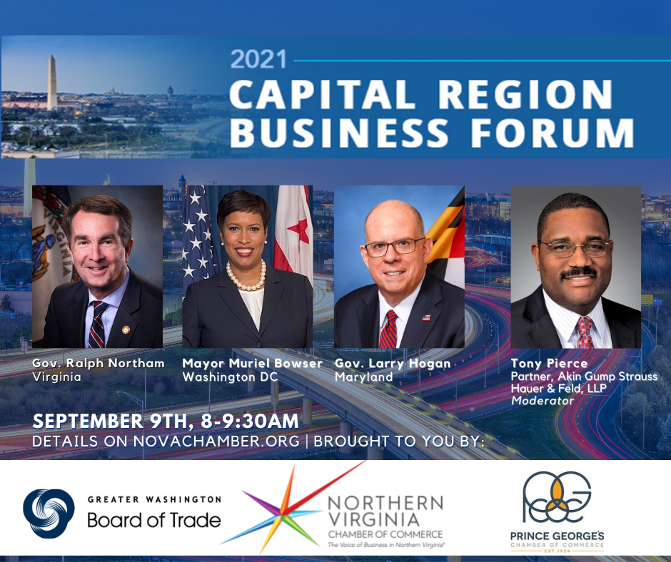 Be there live as Mayor Bowser and Govs. Northam and Hogan discuss the future of the American Legion Bridge Sept 9th: Capital Region Business Forum