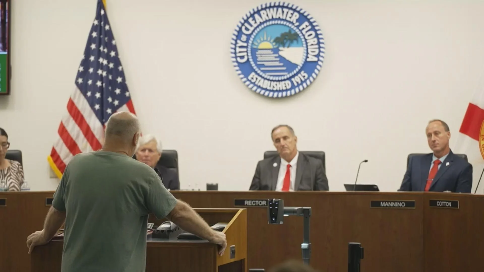 Florida resident speaking at Clearwater City Council hearing Florida resident speaking at Clearwater City Council hearing