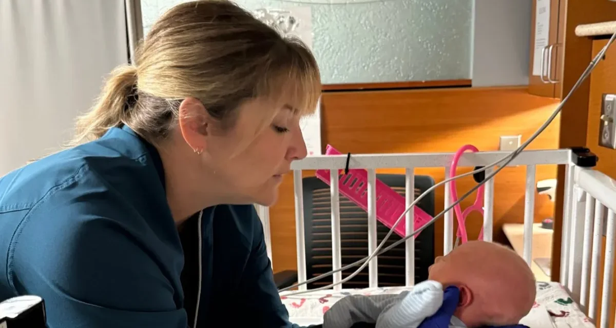 Maggie Palmer, SLP, and baby Maggie Palmer, SLP, and baby