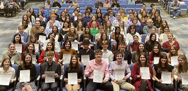 CHS National Honor Society inducted new members and installed officers on January 12, 2023