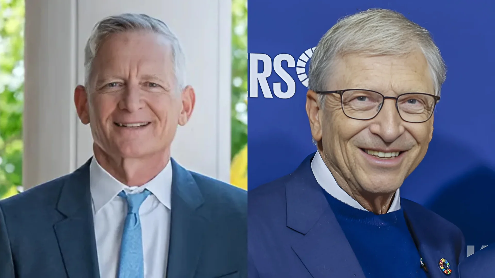 Dr. Jeremy Haefner, 19th chancellor of the University of Denver (Left) & Bill Gates (Right) - University of Denver