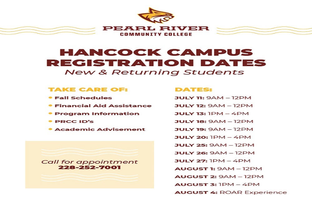 Pearl River Community College – Registration Dates Have Arrived