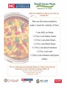 COUNTY OF GRANVILLE: Small Farms Week Food Drive