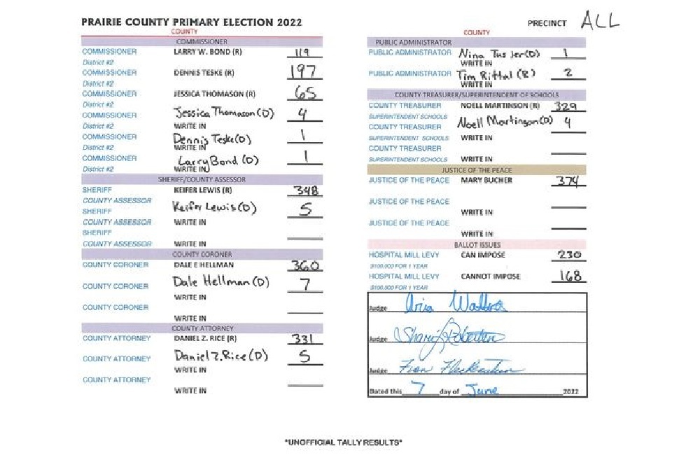 Prairie County Primary Election 2022 Prairie County Primary Election 2022