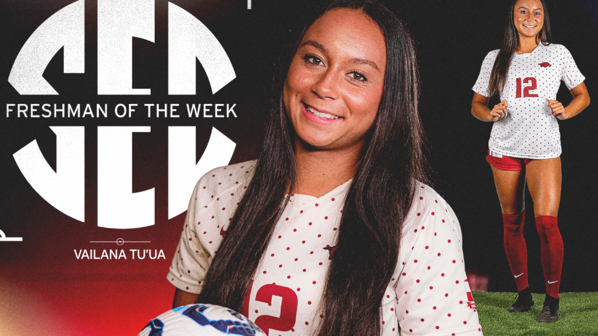 Vailana Tu’ua SEC Freshman of the Week at University of Arkansas - University of Arkansas Vailana Tu’ua SEC Freshman of the Week at University of Arkansas - University of Arkansas