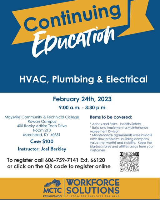 Continuing Education: HVAC, Plumbing & Elecrical Continuing Education: HVAC, Plumbing & Elecrical