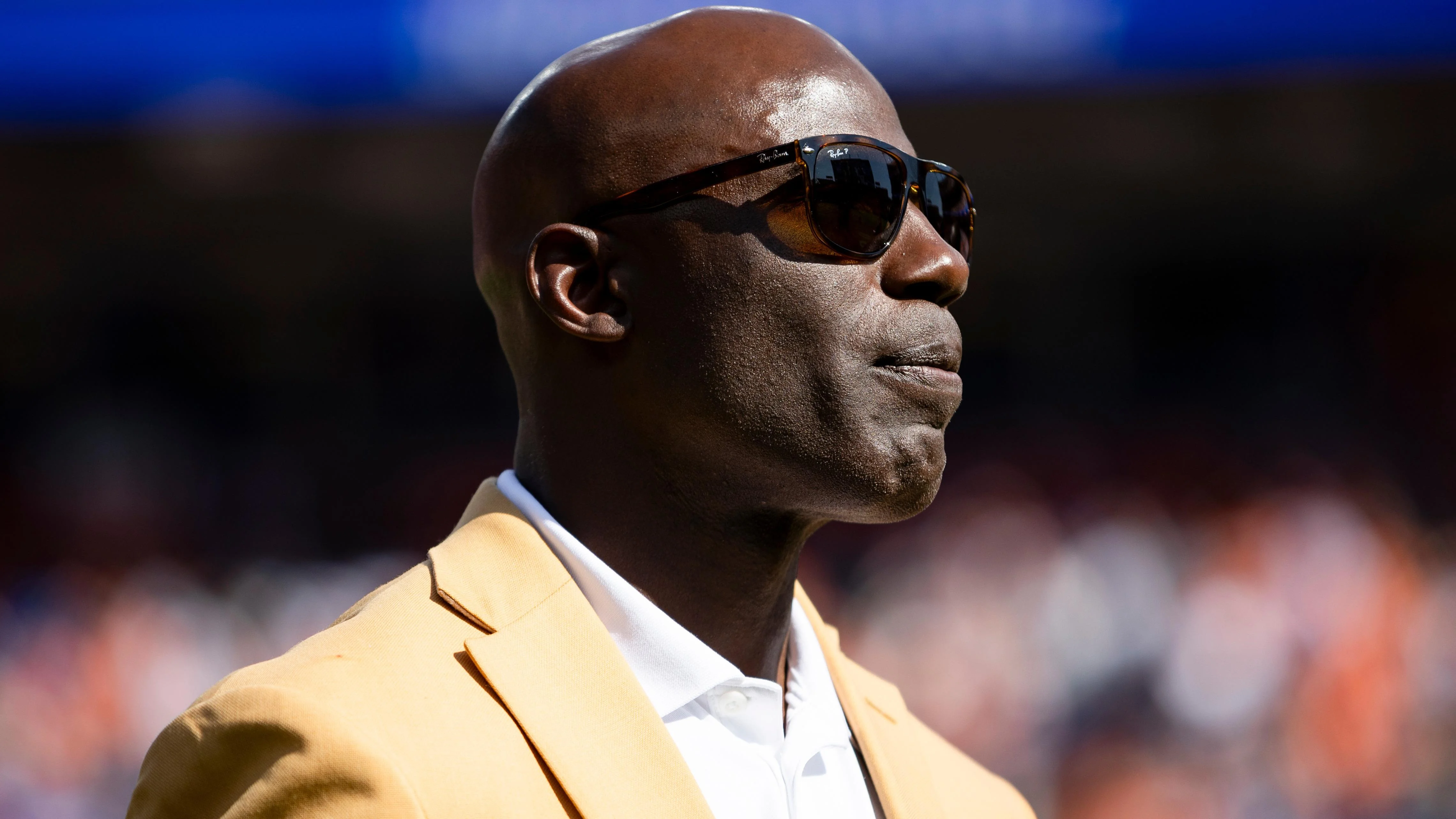 Terrell Davis prior to an NFL football game against the Las Vegas Raiders, Sunday, Oct. 6, 2024 in Denver. (Ben Swanson/Denver Broncos via AP)